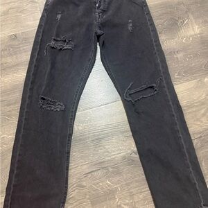 Aeropostale Black Distressed Flare Jeans